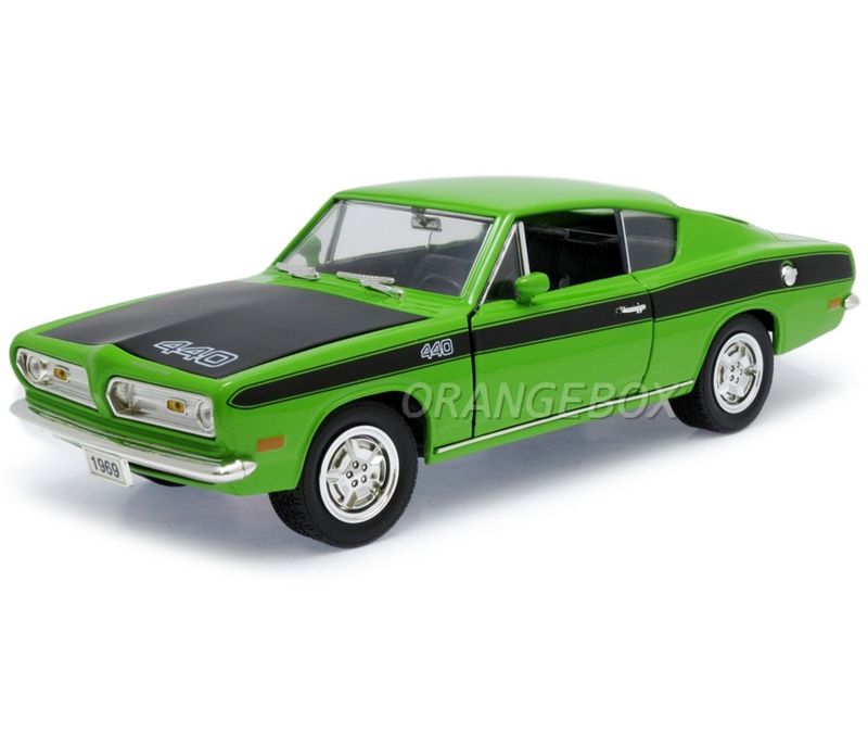 Plymouth Barracuda 1969 1:18 Yat Ming Verde - 18 anos! Loja Plymouth Barracuda 1969 1:18 Yat Ming Verde - 18 anos! Loja