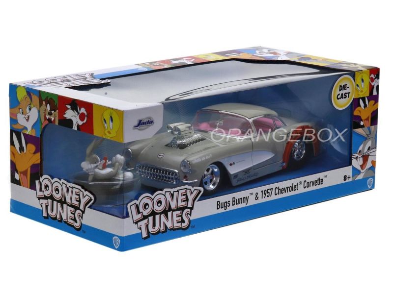 Chevrolet Corvette 1957 Looney Tunes Jada Toys 1:24 + Figura