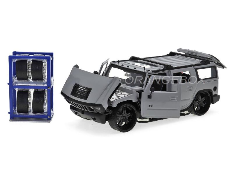 Hummer H2 Just Trucks Jada Toys 1:24 + Estante com Rodas - 20 anos