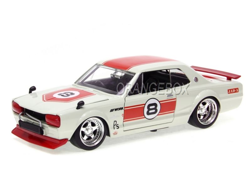 Nissan Skyline GT-R (KPGC10) Jada Toys 1:24 Vermelho/Branco - 19