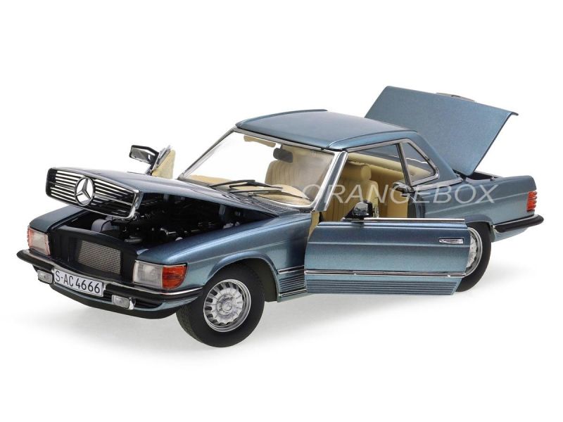 Mercedes Benz 350 SL 1977 Hard Top Sunstar 1:18 Azul - 19 anos