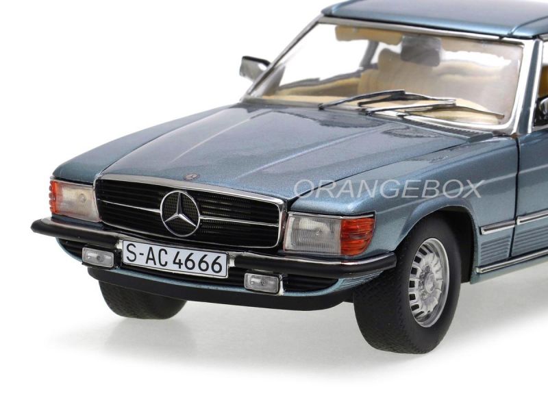 Modèle Réduit Mercedes 350 SL R107 1977 Bleu Métallisé 1:18 - Sun Star (Neuf En Boîte)