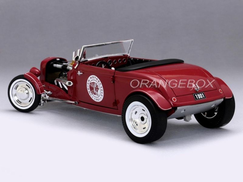 1/18 GMP 1934 Hot Rod Roadster ミニカー 1934 Hot Rod Roadster Brandywine Burgundy Metallic with Flames