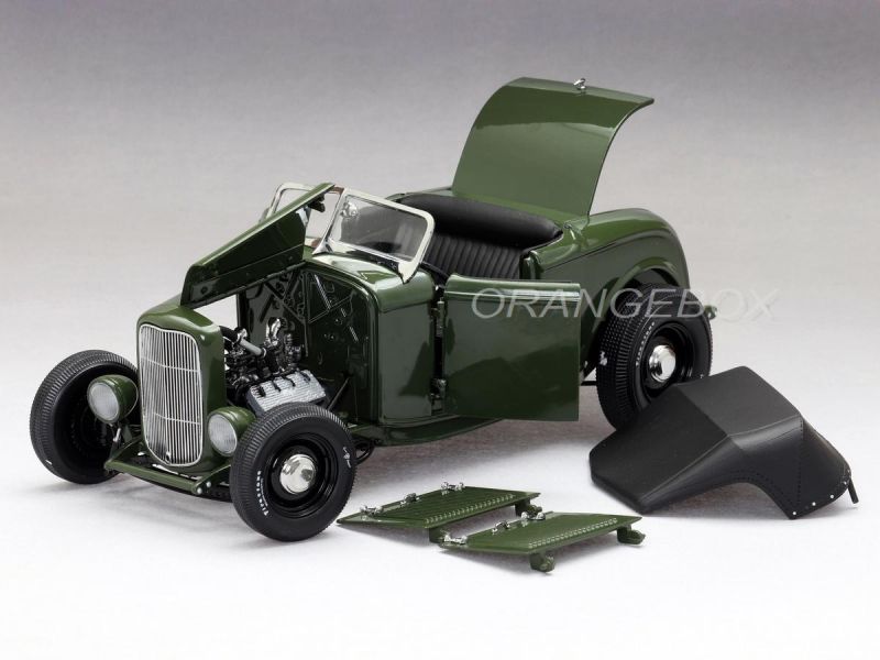 ミニカー M2 1951 1932 ford shoebox roadster Ford Roadster 1932 Green with Envy Edição Limitada 1:18 Acme - 20