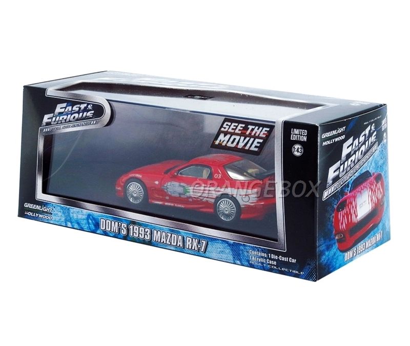 Mazda RX7 1993 Fast and Furious 1:43 Greenlight Vermelho - 20 anos