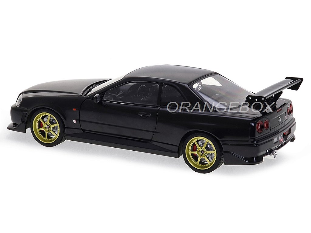 Nissan Skyline GT-R (R34) 1999 1:18 Greenlight Preto - 20 anos
