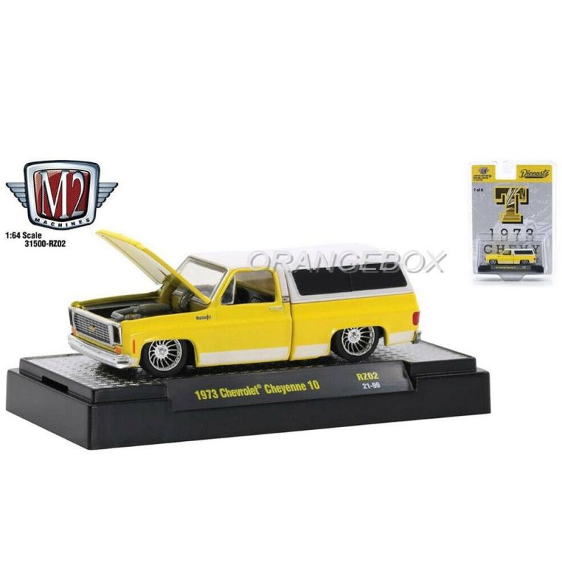 Chevrolet Cheyenne 10 1973 RZ02 T 1:64 M2 Machines Amarelo - 20