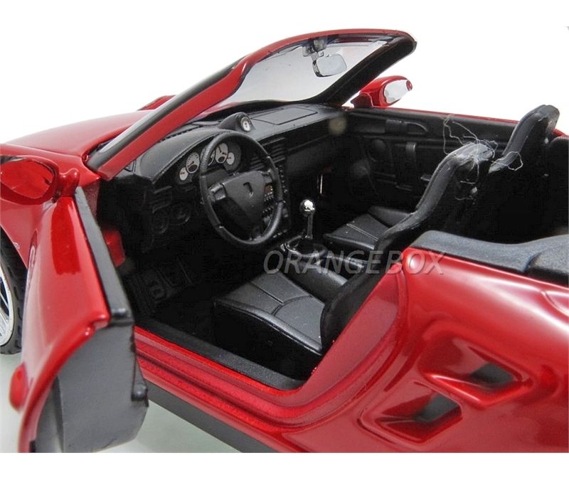 モーターマックス　　ポルシェ911 Porsche 911 Turbo Cabriolet 1:24 Motormax Vermelho - 20 anos! Loja