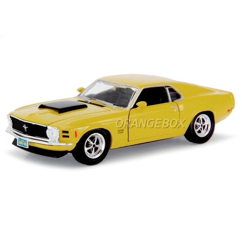 Ford Mustang Boss 429 1970 Motormax 1:24 Amarelo - 19 anos