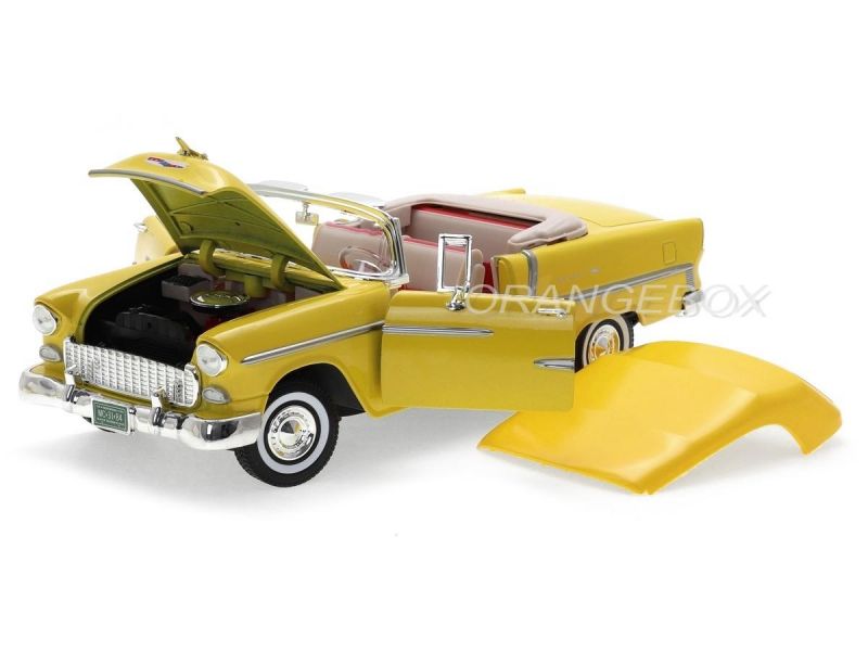 Chevrolet Bel Air 1955 Convertible Soft Top Motormax 1:18 Amarelo