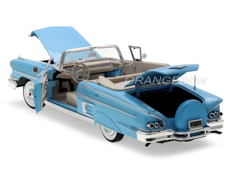 Chevrolet Impala 1958 Convertible 1:18 Motormax Azul - 19 anos