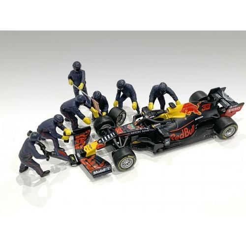 Pit Stop Fórmula 1 Red Bull Figuras 1:18 American Diorama