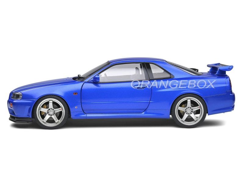 ミニカー NISSAN SKYLINE GT-R R34 1999 1/8 vol.5 Nissan Skyline GT-R (R34) 1999 1:18 Solido Azul - 20 anos! Loja on