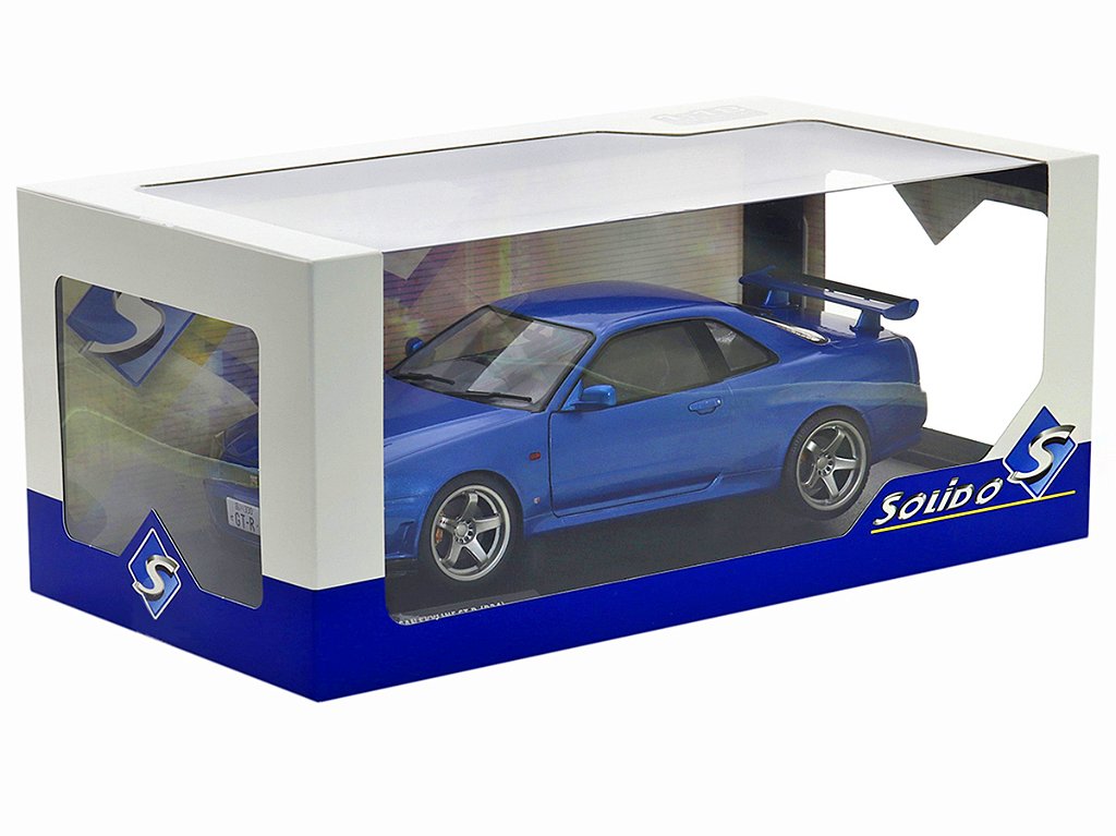 Nissan Skyline GT-R (R34) 1999 1:18 Solido Azul - 20 anos! Loja on
