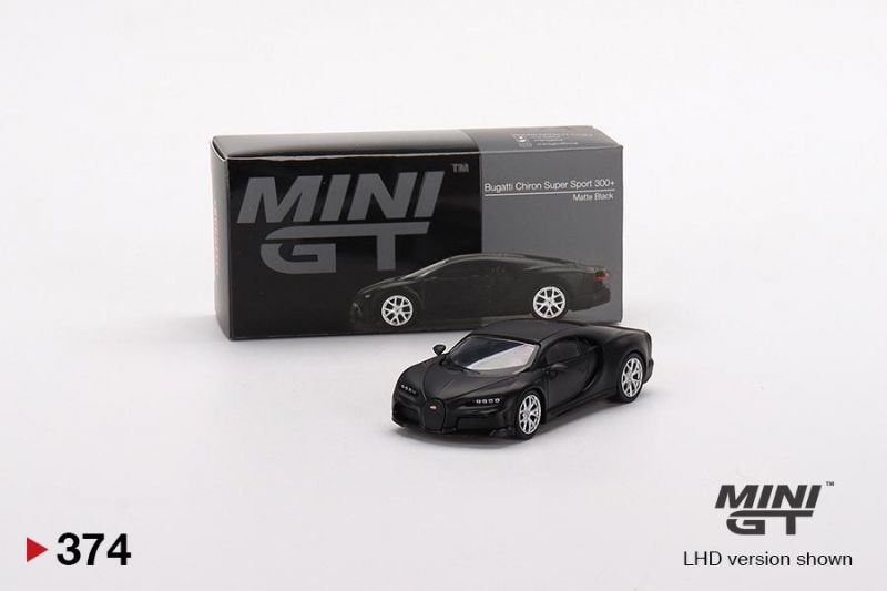 Bugatti Chiron Super Sport 300+ 1:64 Mini GT Preto Fosco - 19 anos