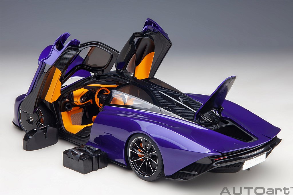 McLaren Speedtail 1:18 Autoart Roxo - 20 anos! Loja on-line de