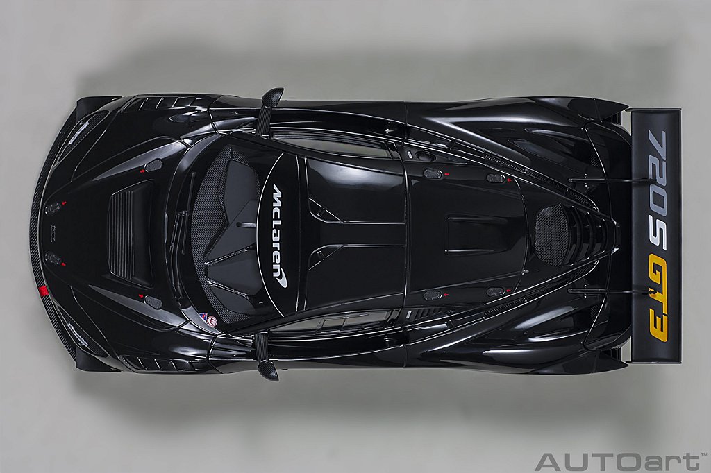 McLaren 720S GT3 1:18 Autoart Preto - 20 anos! Loja on-line de
