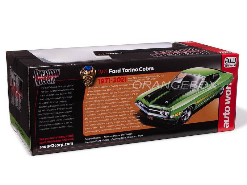 Ford Torino Cobra 1971 1:18 Autoworld Verde - 19 anos! Loja on
