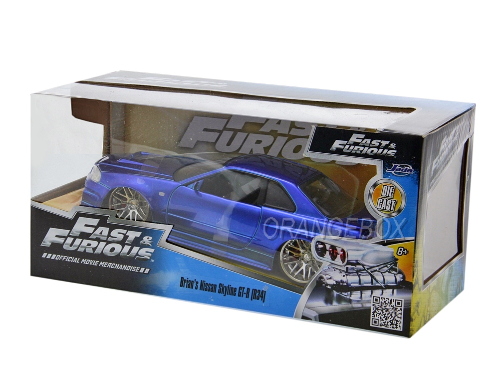 Brian s Nissan GTR Skyline R34 Velozes e Furiosos Jada Toys 1:24