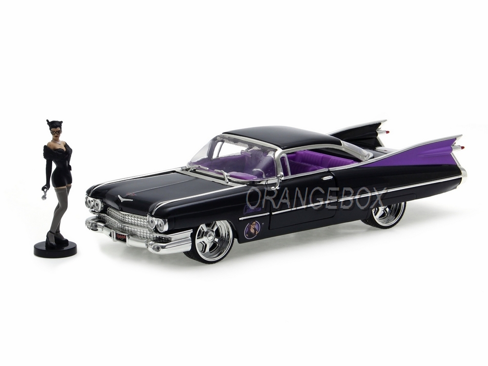 廃盤Jada Toys 1/24 1959Cadillacキャデラック ミニカー Cadillac Coupe DeVille 1959 + Catwoman DC Comics Bombshells Jada