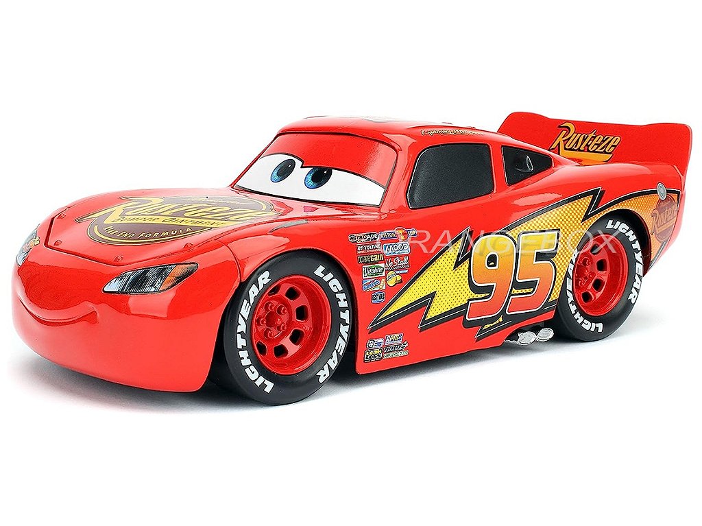 Relâmpago Lightning McQueen Disney Cars 1:24 Jada Toys + Estante