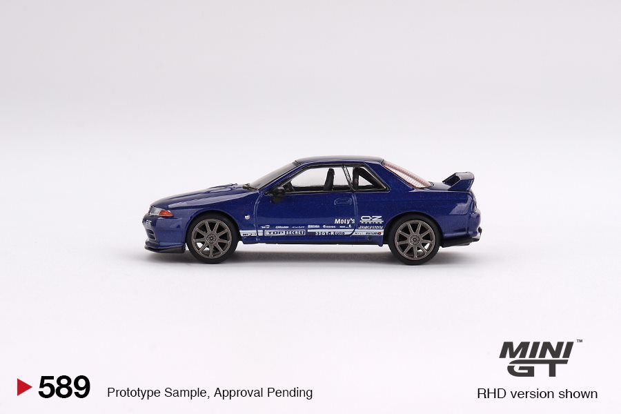 Nissan Skyline GT-R Top Secret VR32 1:64 Mini GT Azul - 19 anos