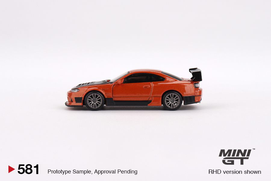Nissan Silvia S15 D-MAX 1:64 Mini GT Laranja - 20 anos! Loja on