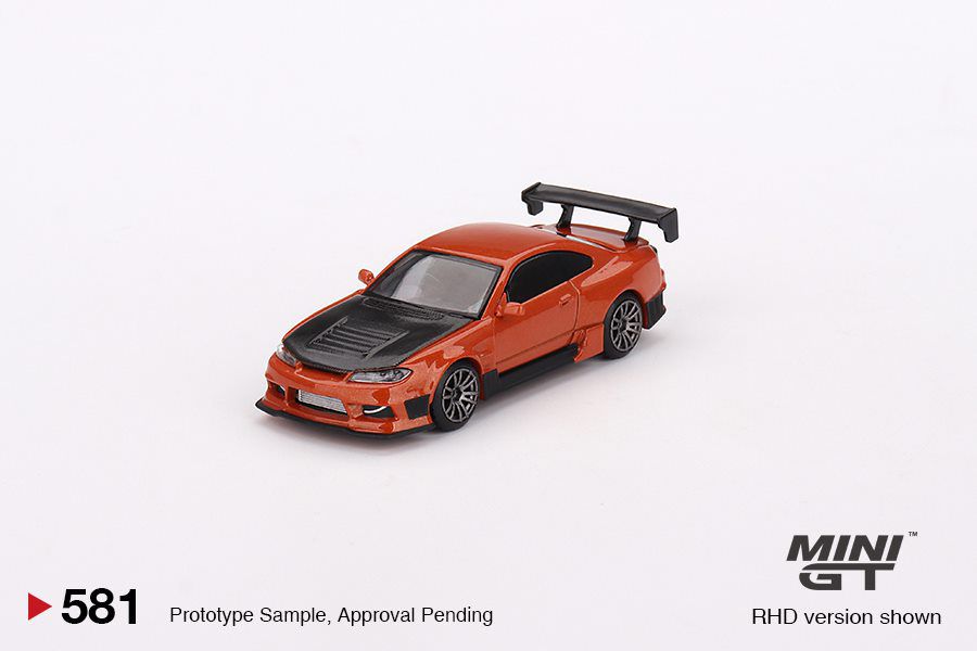 Nissan Silvia S15 D-MAX 1:64 Mini GT Laranja - 20 anos! Loja on