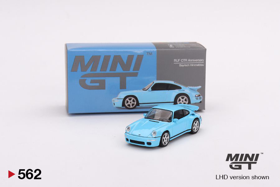 Porsche RUF CTR Anniversary Bayrisch Himmelblau 1:64 Mini GT Azul