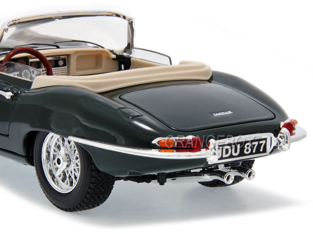 印象のデザイン Jaguar E-Type anos 18 - Verde 1:18 Bburago 1961 Convertible ミニカー