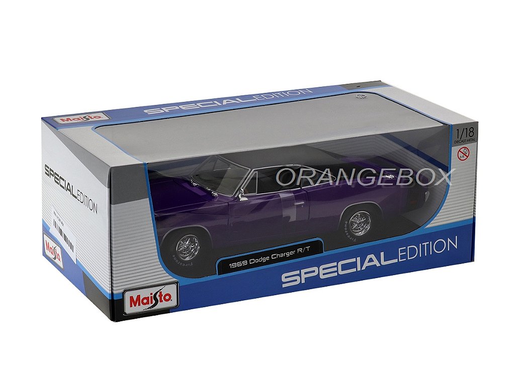 Dodge Charger R/T 1969 Maisto 1:18 Roxo - 20 anos! Loja on-line de