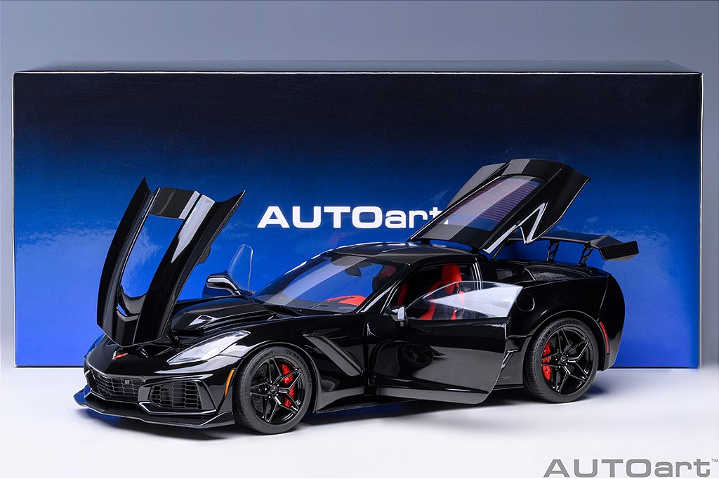 autoart Chevrolet Corvette 1:18 限定版 Chevrolet Corvette C7 ZR1 1:18 Autoart Preto - 19 anos! Loja