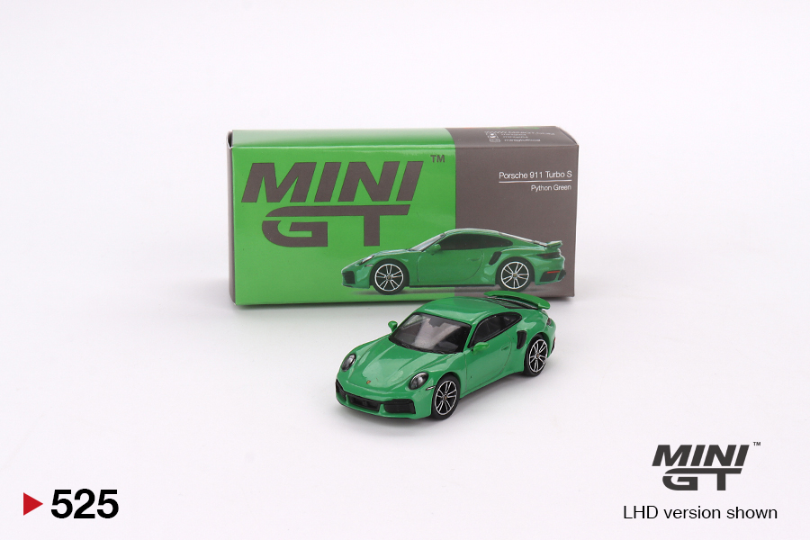 Porsche 911 Turbo S 1:64 Mini GT Verde - 20 anos! Loja on-line de