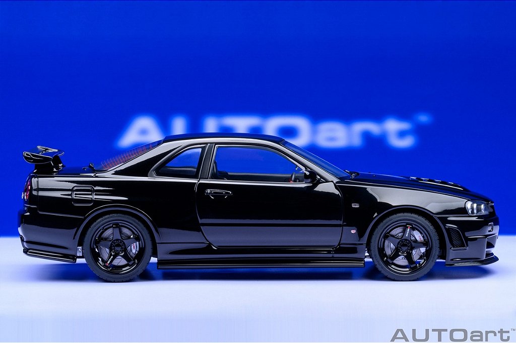 Nissan R34 GT-R Z-Tune Nismo 1:18 Autoart Preto - 20 anos! Loja on