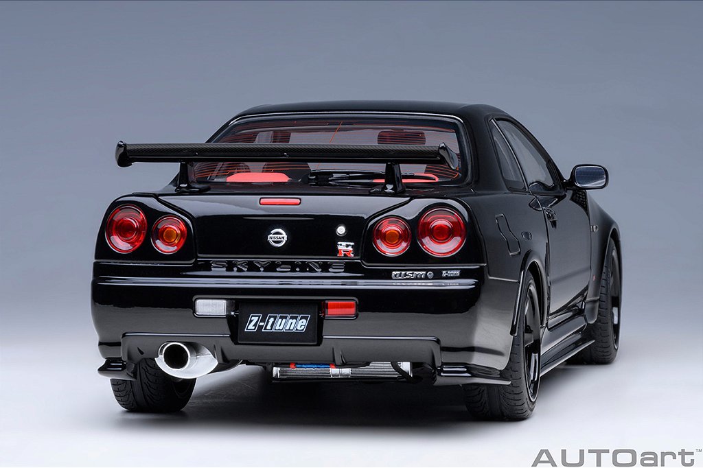 Nissan R34 GT-R Z-Tune Nismo 1:18 Autoart Preto - 20 anos! Loja on