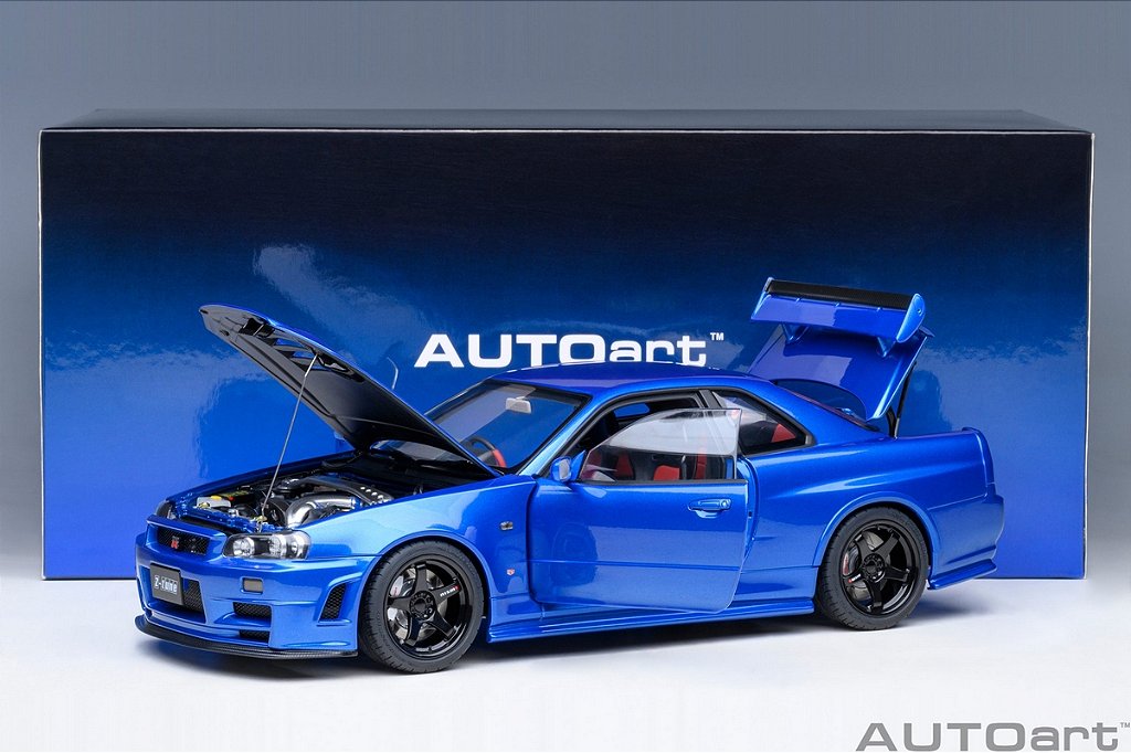 PRÉ-VENDA *** Nissan R34 GT-R Z-Tune Nismo 1:18 Autoart Azul - 19