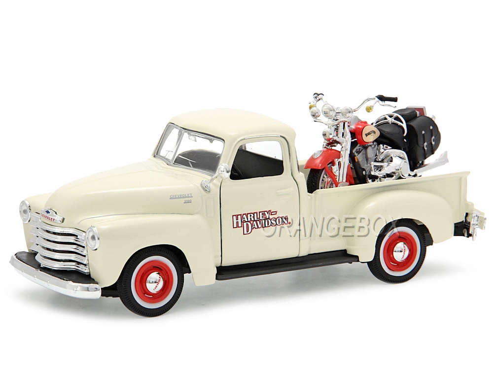 Chevrolet Pick Up 3100 1950 1:25 + Harley Davidson FLSTS Heritage