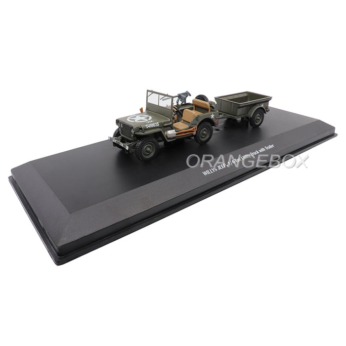 Jeep Willys 1/4 Ton c/ Carreta 1:43 Motorcity Classics - 20 anos