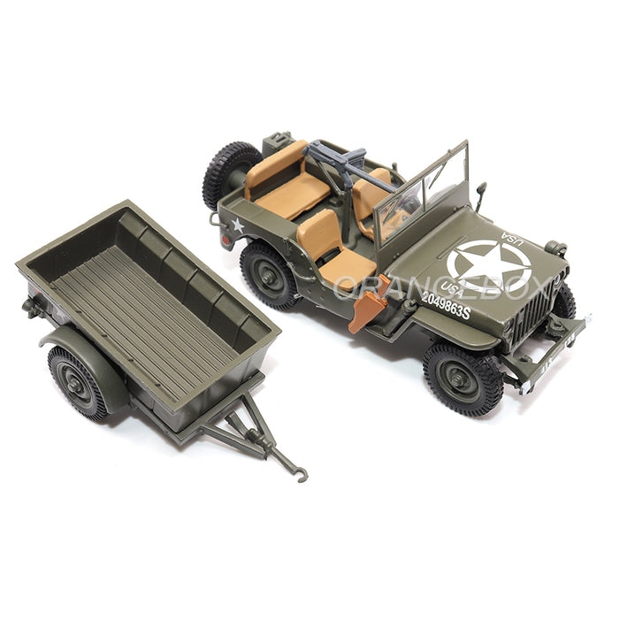 Jeep Willys 1/4 Ton c/ Carreta 1:43 Motorcity Classics - 20 anos