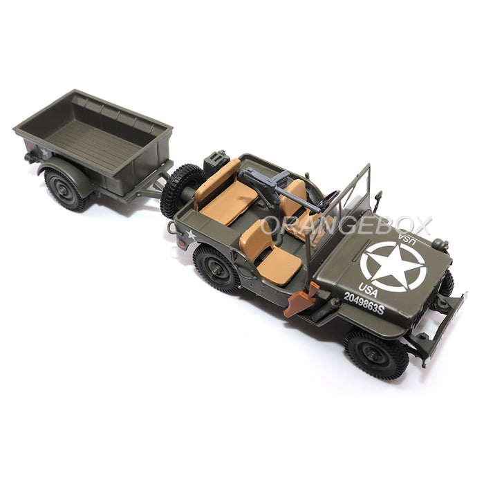 Jeep Willys 1/4 Ton c/ Carreta 1:43 Motorcity Classics - 20 anos