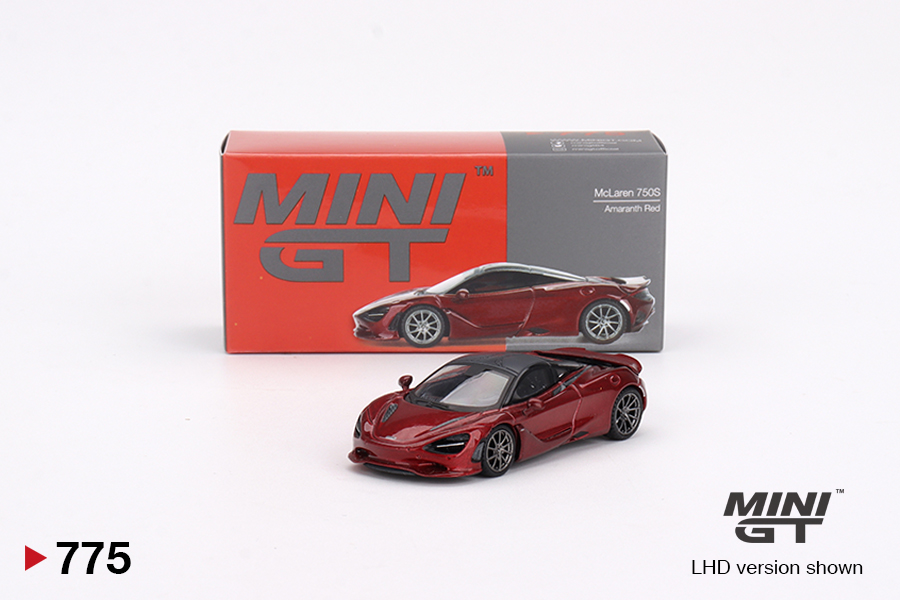 McLaren 750S Amaranth Red 1:64 Mini GT - 20 anos! Loja on-line de