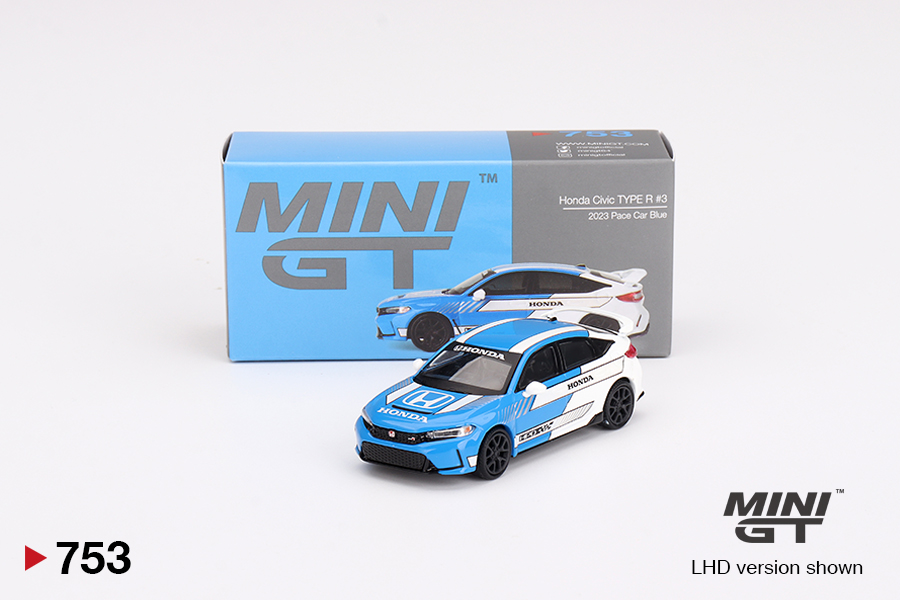 Honda Civic Type R #3 2023 Pace Car Blue 1:64 Mini GT - 19
