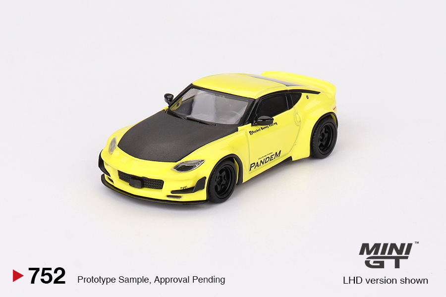 Nissan Z Pandem Ikazuchi Yellow 1:64 Mini GT - 19 anos! Loja on