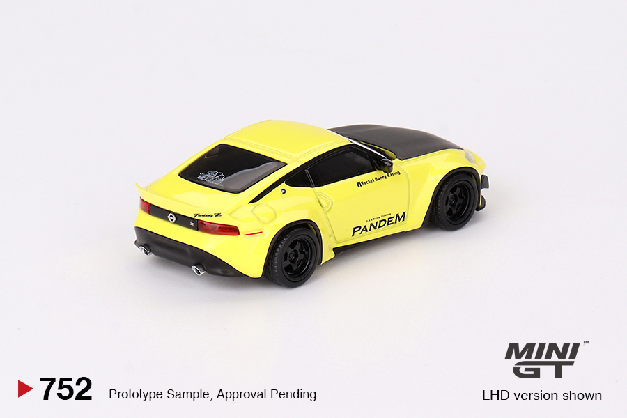 nissyセット Nissan Z Pandem Ikazuchi Yellow 1:64 Mini GT - 19 anos! Loja on