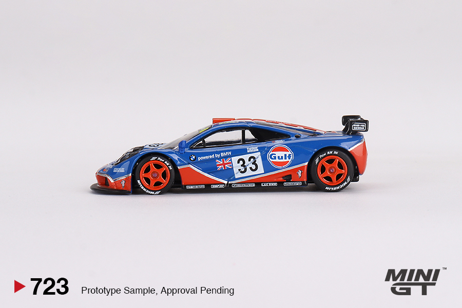 McLaren F1 GTR #33 GULF 1996 24Hr Le Mans 1:64 Mini GT - 20 anos
