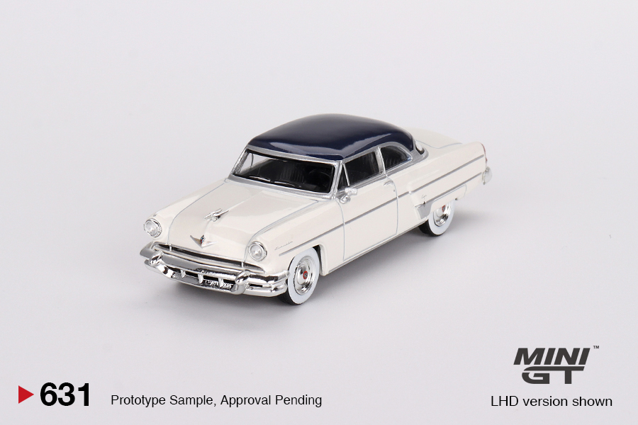 Lincoln Capri 1954 Arctic White / Atlantic Blue 1:64 Mini GT - 20