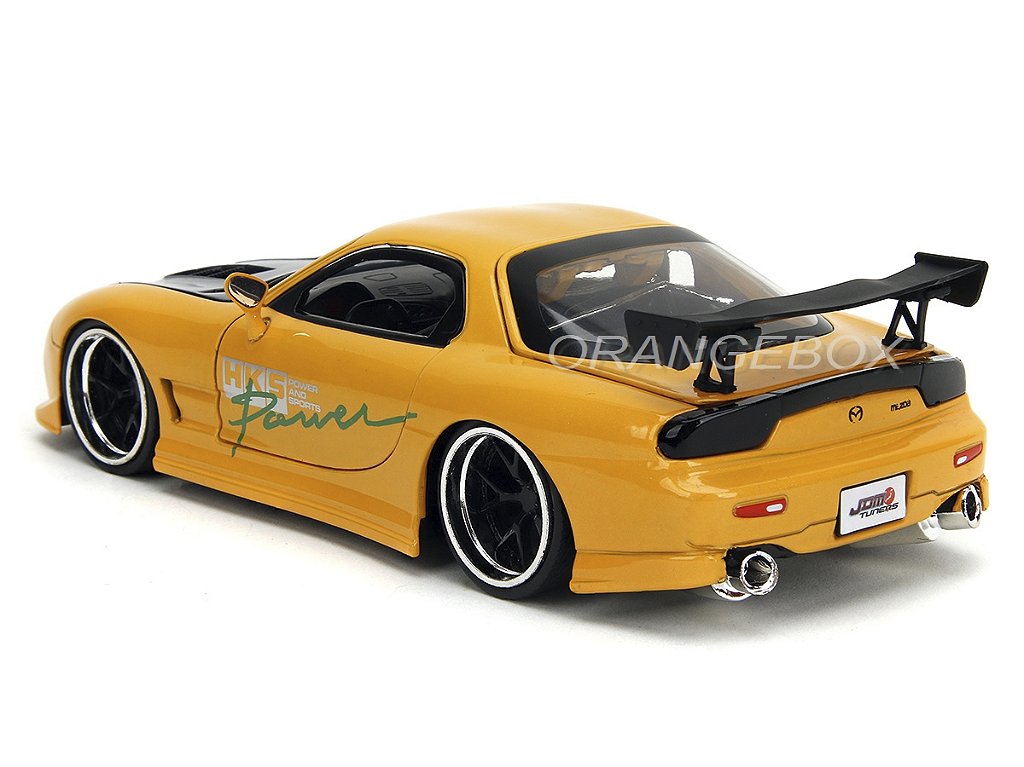 Mazda RX-7 1993 HKS Serie JDM Tuners 1:24 Jada Toys Amarelo - 20