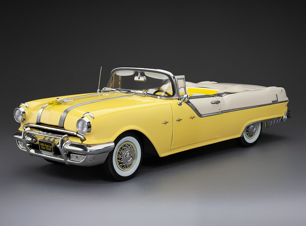 Pontiac Star Chief 1955 Conversível 1:18 Sunstar Platinum Amarelo