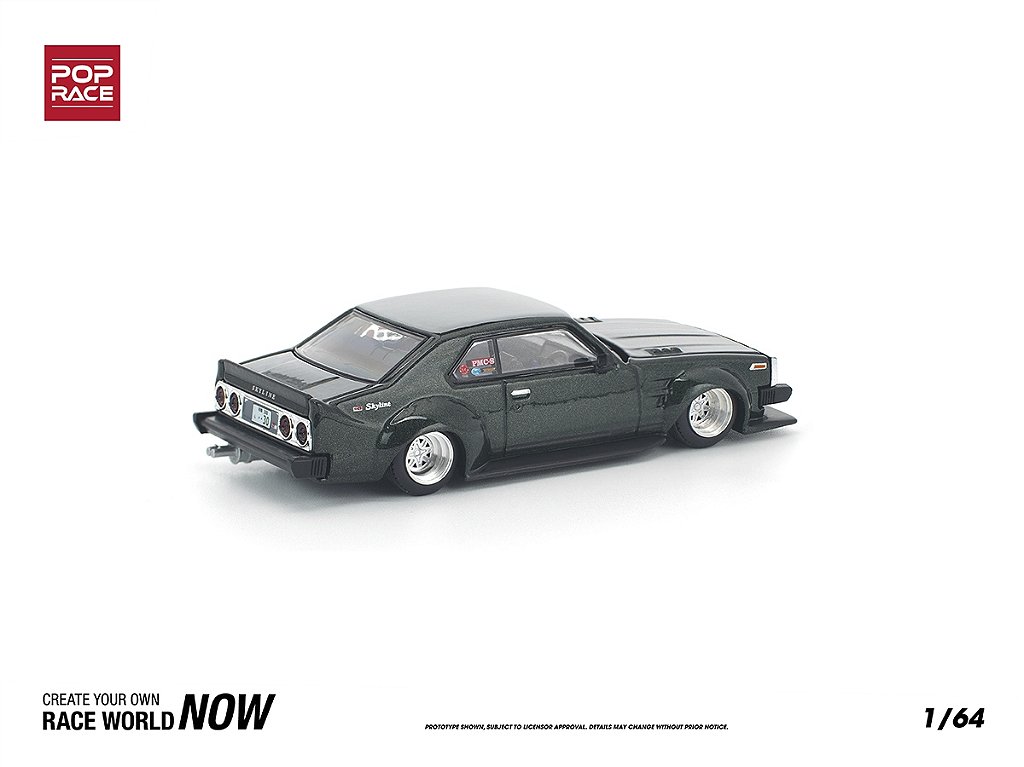 Nissan Skyline C210 1:64 POP RACE Verde - 20 anos! Loja on-line de