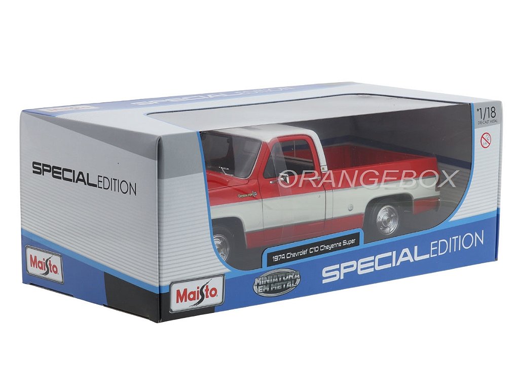 Chevrolet C10 Cheyenne Super Pick-Up 1974 1:18 Maisto Vermelho